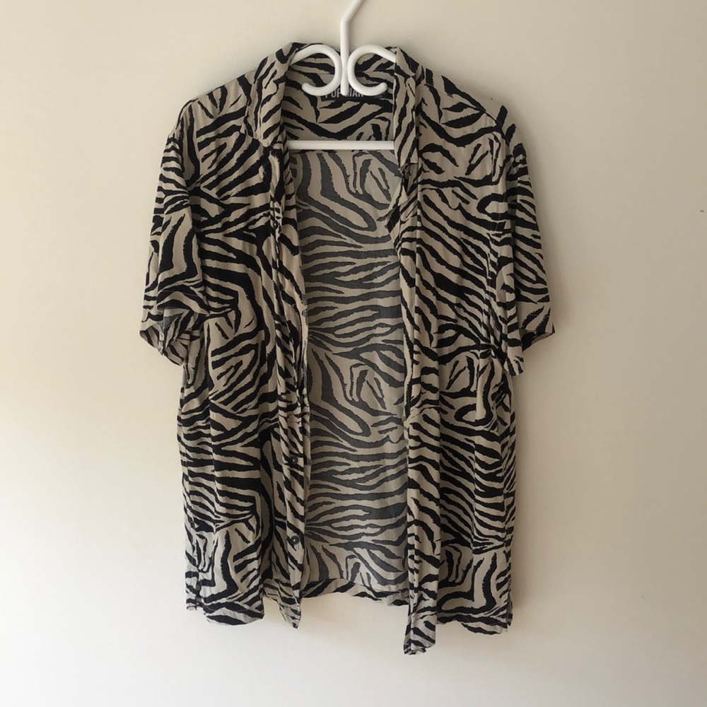 Urban Behaviour Pop Man Zebra Button Down Shirt